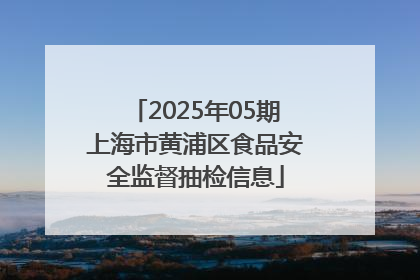 2025年05期上海市黄浦区食品安全监督抽检信息