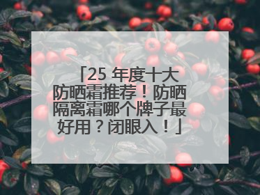 25 年度十大防晒霜推荐！防晒隔离霜哪个牌子最好用？闭眼入！
