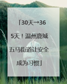 30天→365天！温州鹿城五马街道让安全成为习惯
