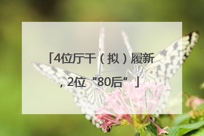 4位厅干（拟）履新，2位“80后”