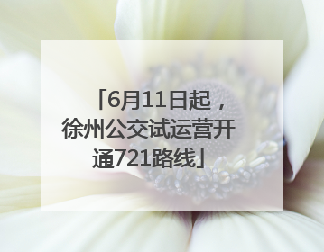 6月11日起，徐州公交试运营开通721路线