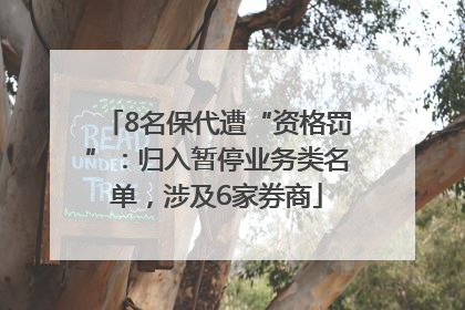 8名保代遭“资格罚”：归入暂停业务类名单，涉及6家券商