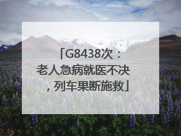 G8438次：老人急病就医不决，列车果断施救